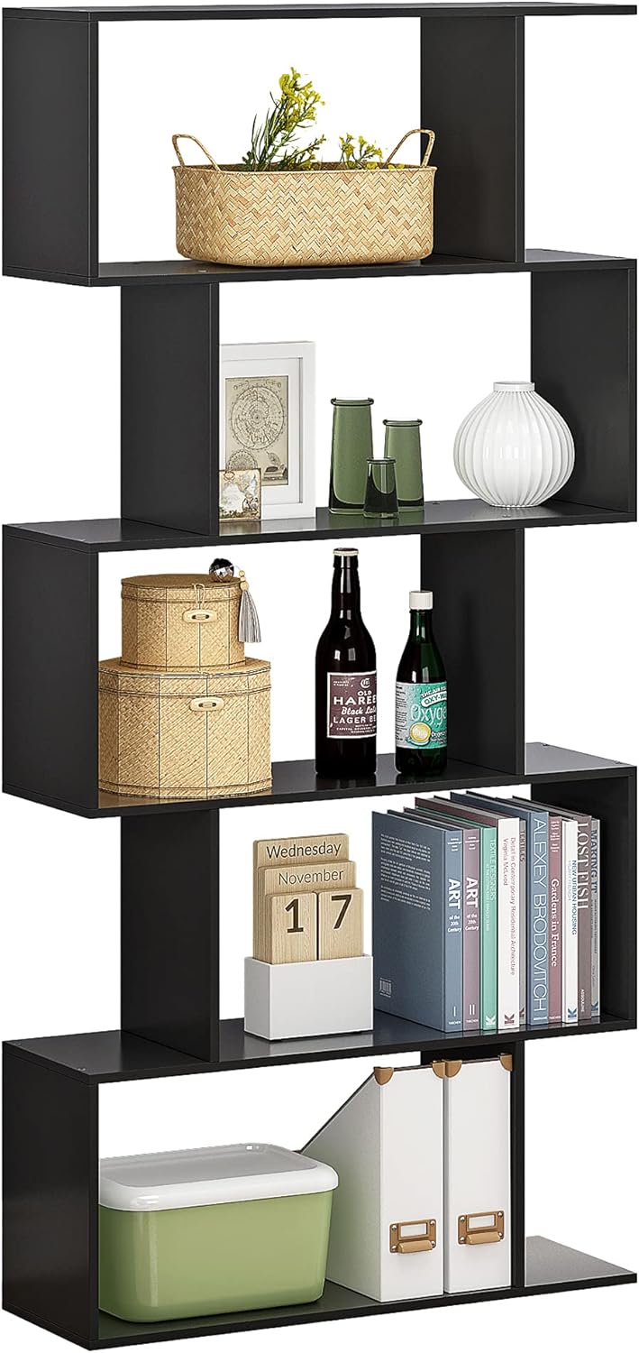 5-Tier White Wooden Bookshelf H331908