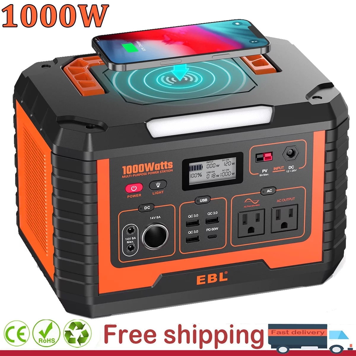 1000W Portable Solar Power Station D1932
