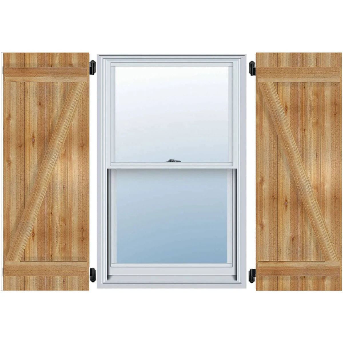 Rough Sawn Western Red Cedar Board-n-Batten Shutters with Z-Bar J338891
