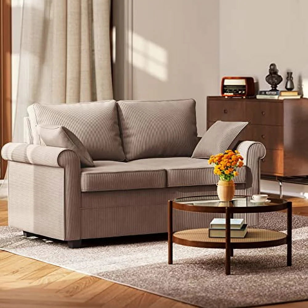 Brown Corduroy 2 in 1 Sleeper Sofa Bed H743869