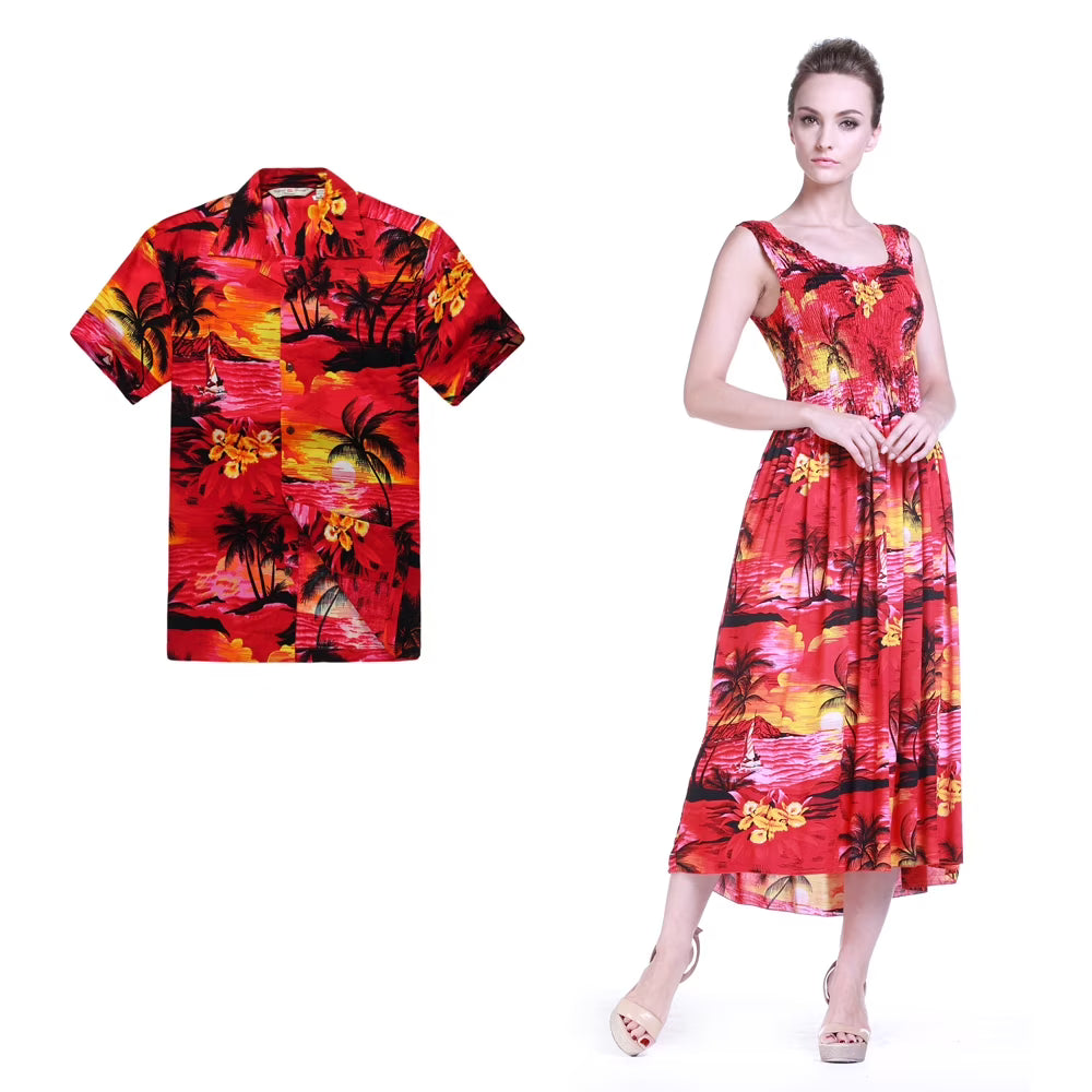 SunRed Hawaiian Maxi Tank Dress G2923