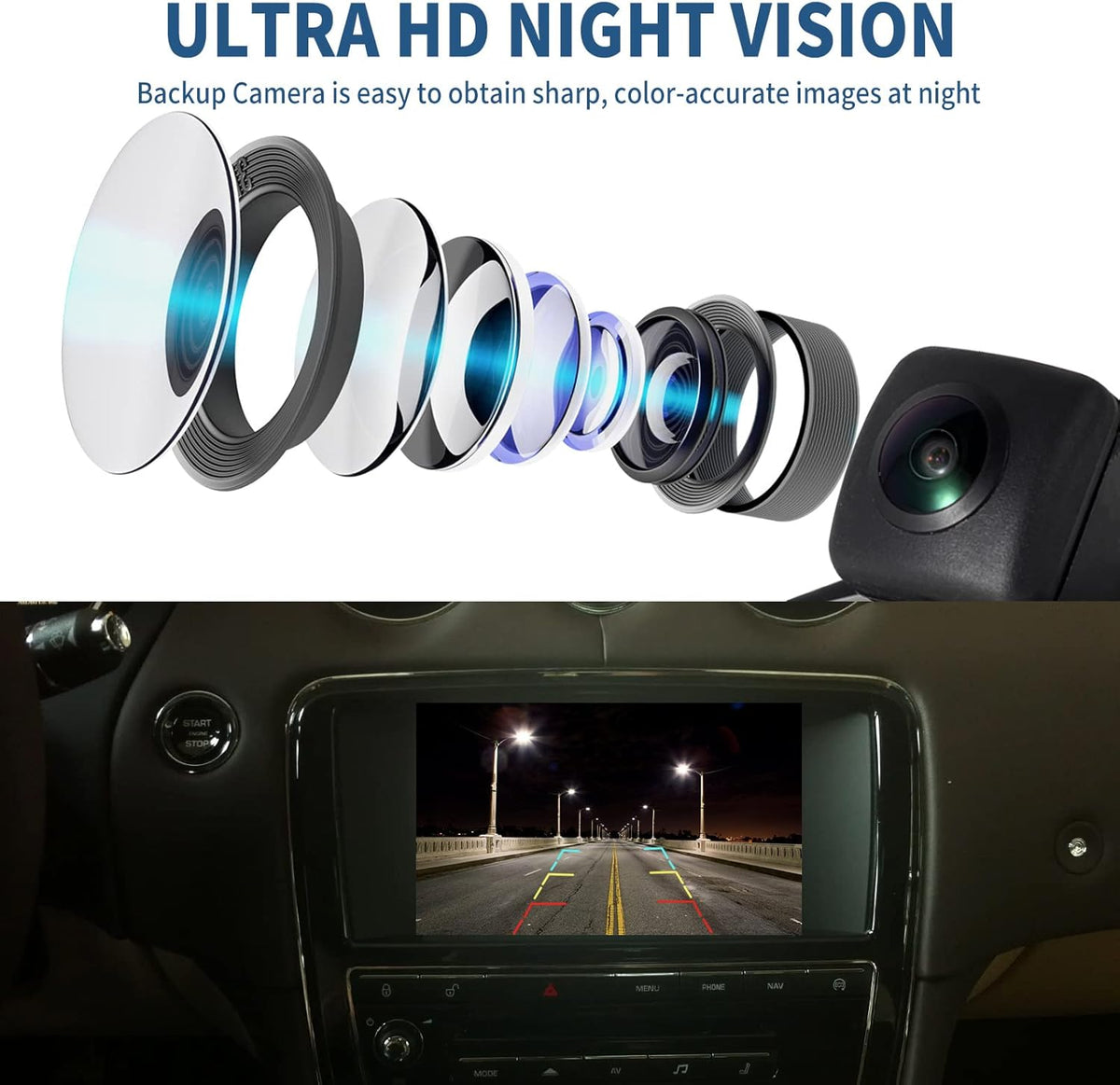 Rear View Backup Camera for 2014-2017 Honda Accord Sedan, Pack of 2 T583