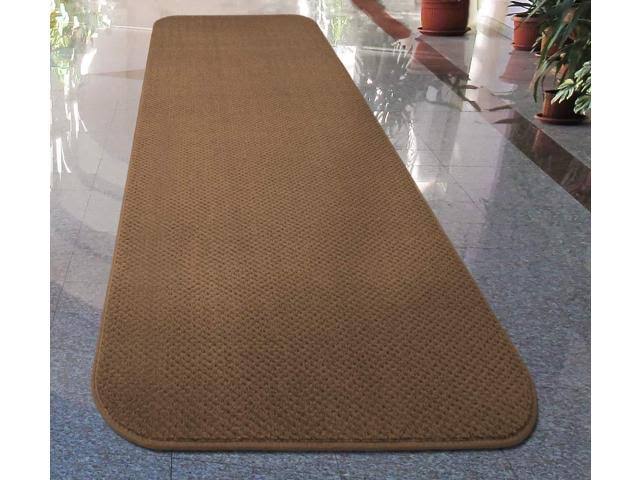 Toffee Brown 16 ft. x 27 in. Skid-Resistant Carpet Runner B363667