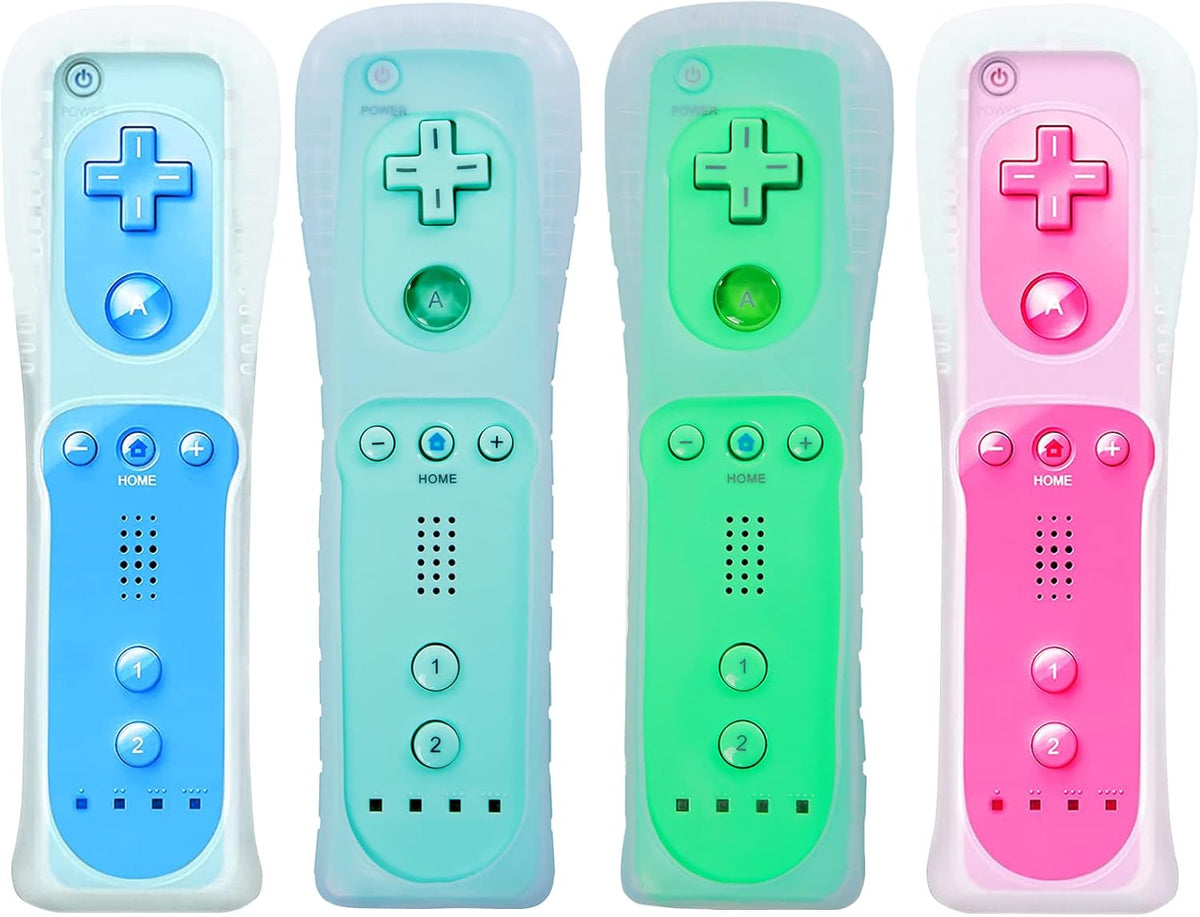 Wii Controller 4 Pack with Silicone Case and Wrist Strap C20449