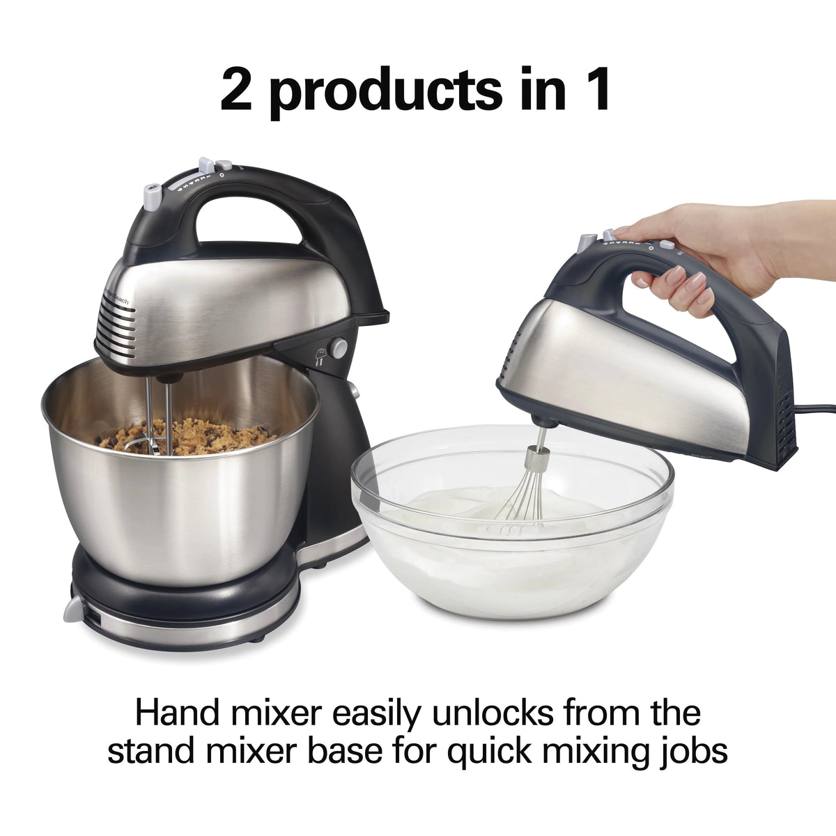 Stand Mixer, 4 Quart Stainless Steel Bowl, 6 Speeds, Black S49716