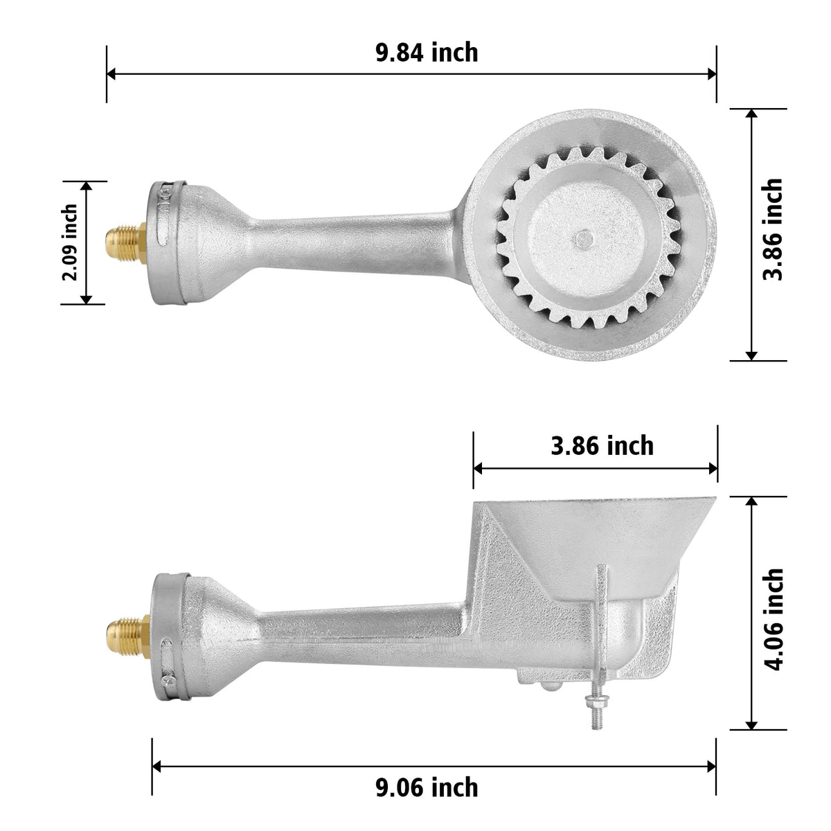 Cast-Iron Round Burner Head with Propane Regulator and Hose A1116