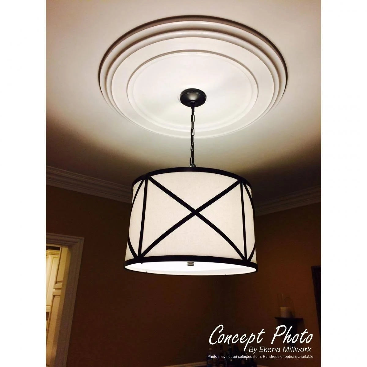 18x22OD x 3 1/2x22ID x 2 1/2x22P Hand-Painted Copper Penny Ceiling Medallion R241061