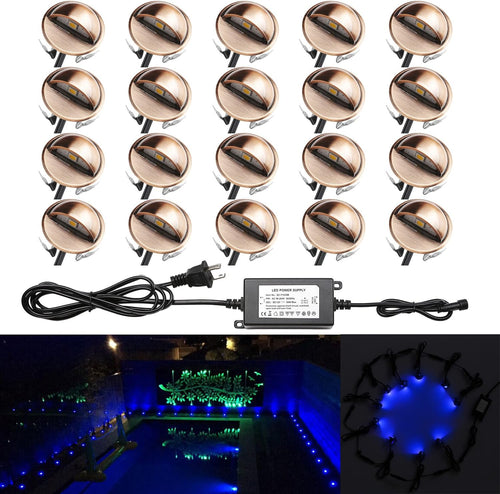 20 Pack LED Stair Lights Kit Low Voltage Waterproof IP65 Warm White V324717