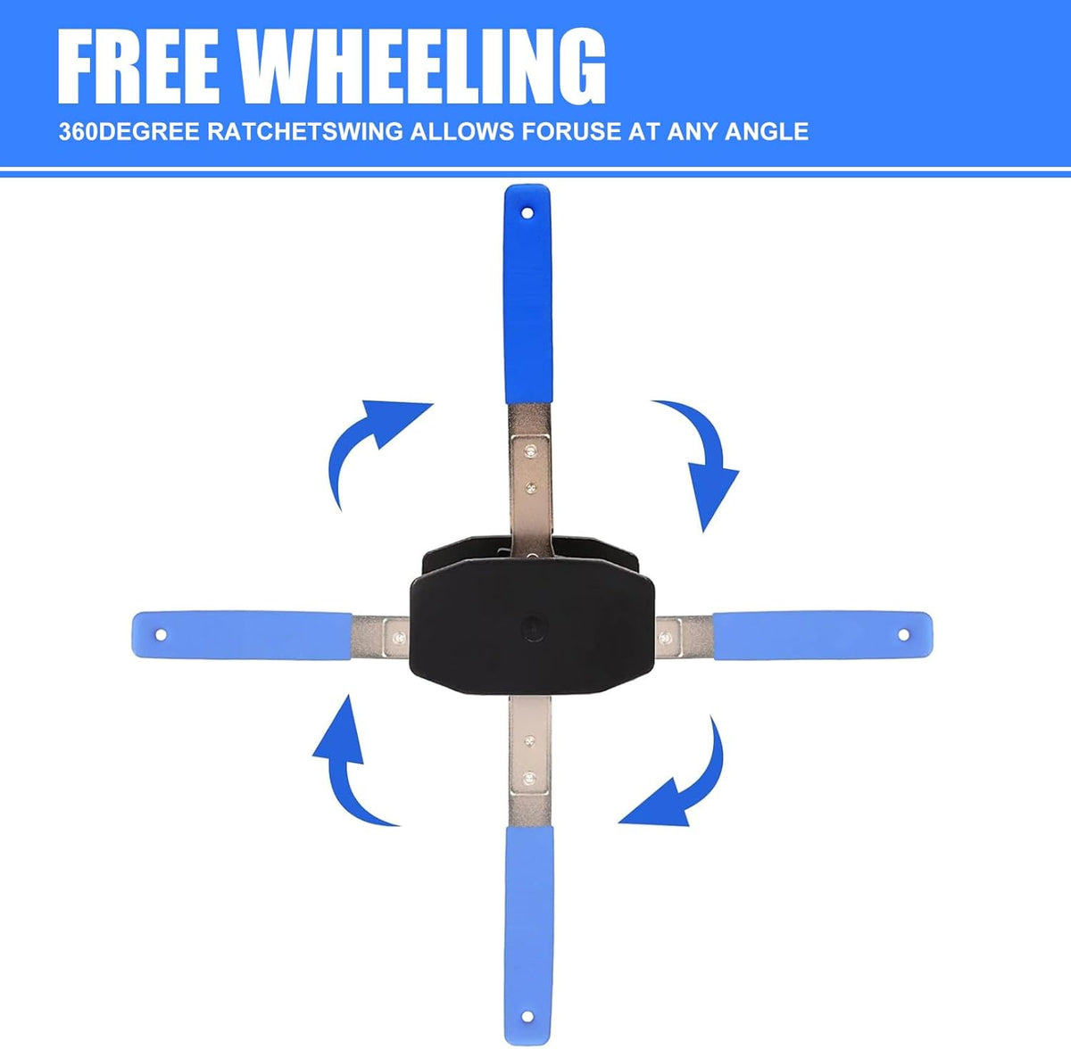 4 In 1 Disc Brake Piston Compressor Wrench (Blue & Black) T424335