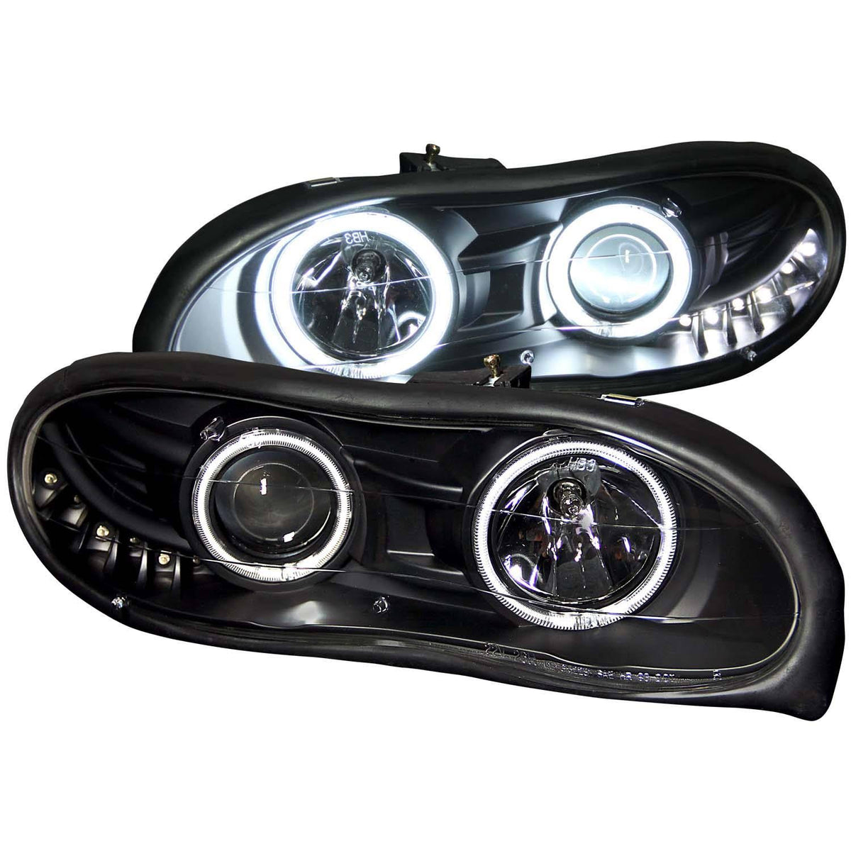 Black Projector Headlights with Halo Z194