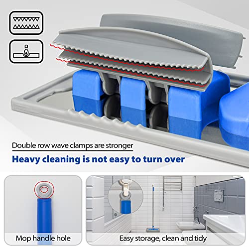Sky Blue Microfiber Flat Mop with 5 Reusable Washable Pads S86645
