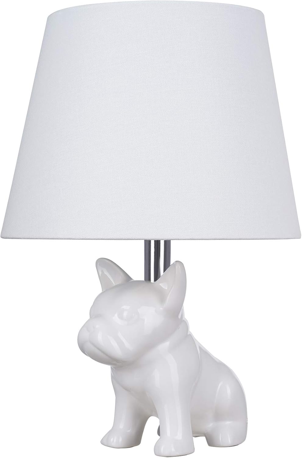White Ceramic French Bulldog Table Lamp F569