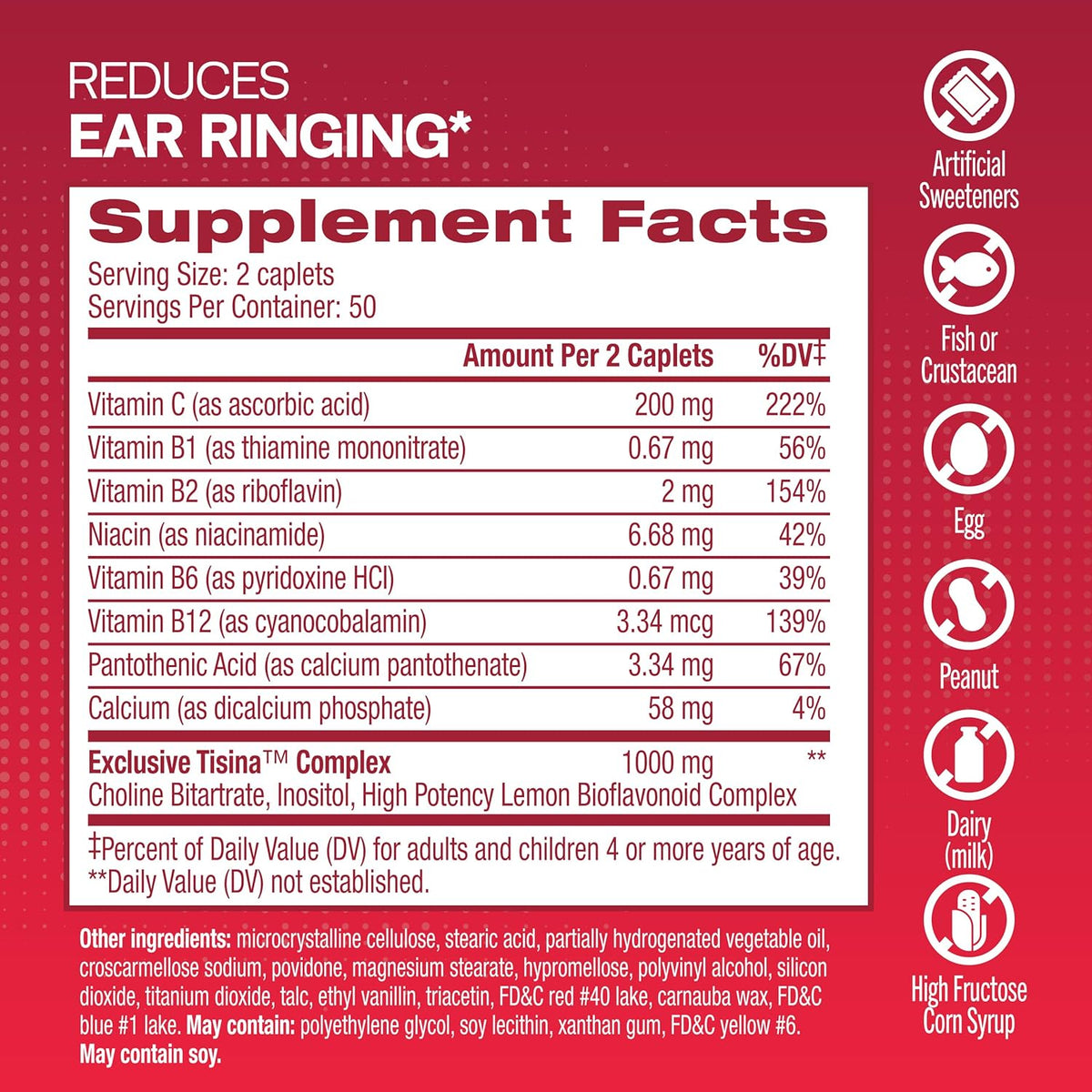 150 Caplets Ear Health Vitamins N8912