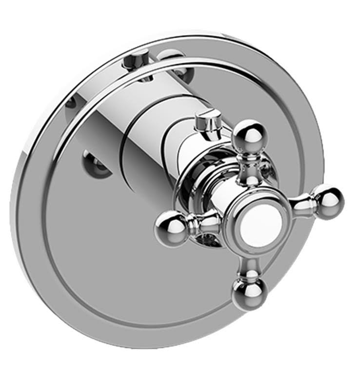 4 7/8x22 Thermostatic Valve Trim with Cross Handle in Polished Chrome C856673