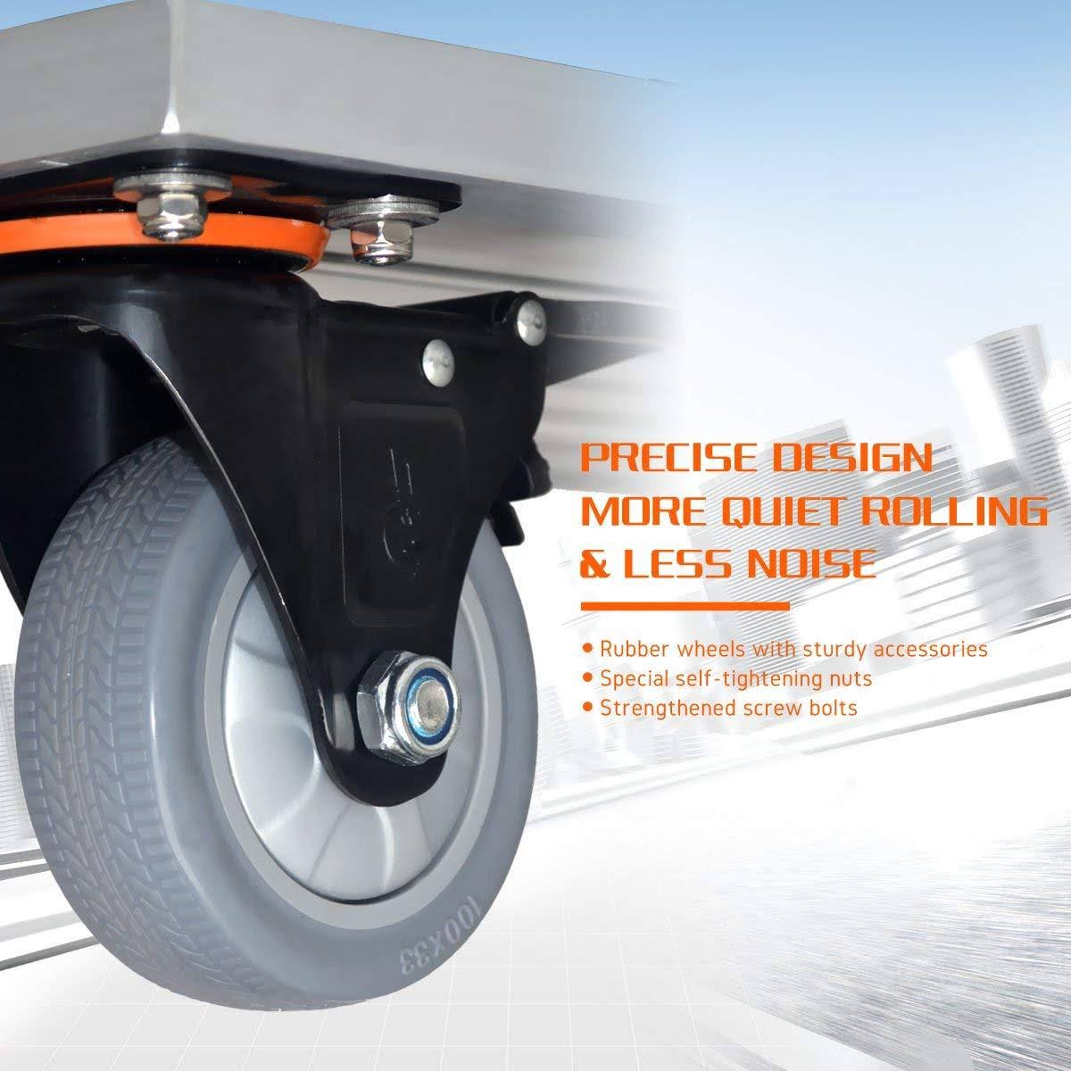 Folding Aluminum Platform Truck Cart with Swivel Wheels V94977