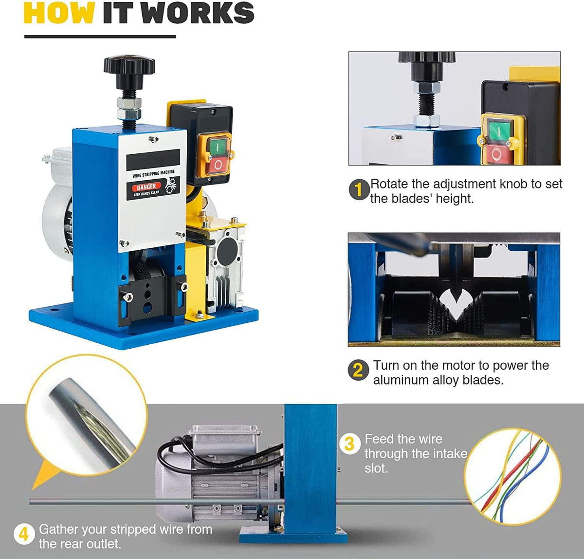 Electric Wire Stripping Machine with Extra Blade O7103