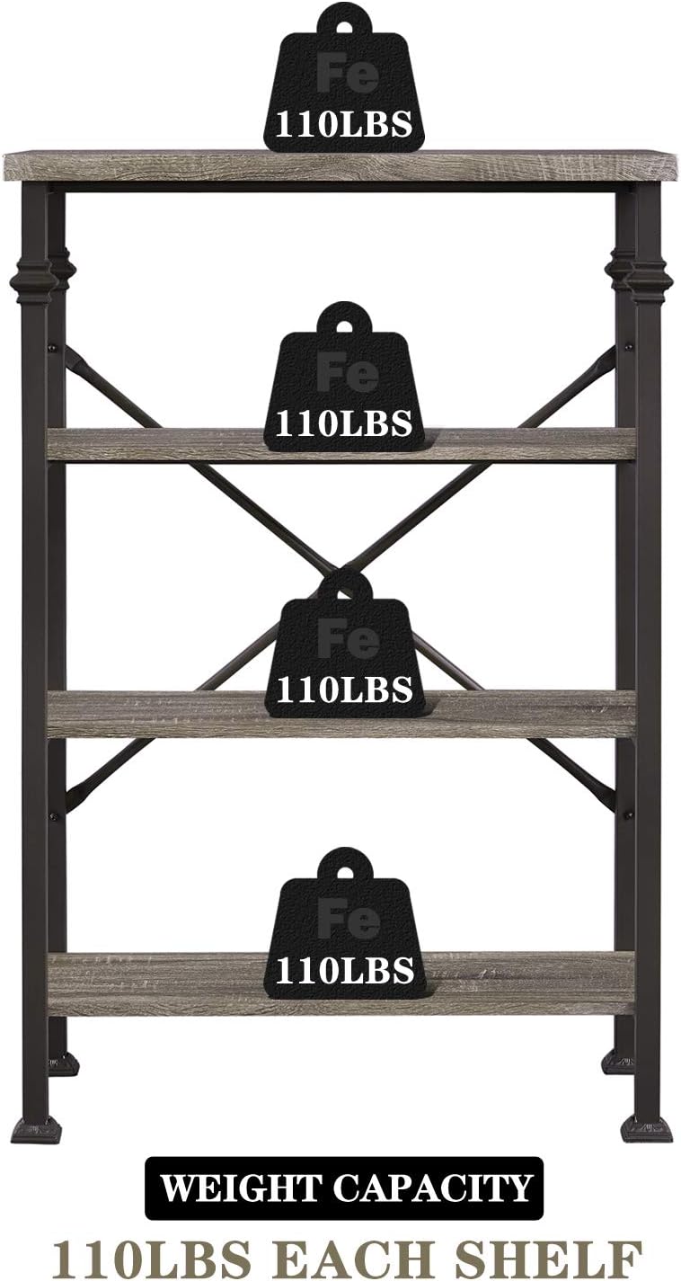 4-Tier Ladder Shelf Bookcase with Metal Frame B43752