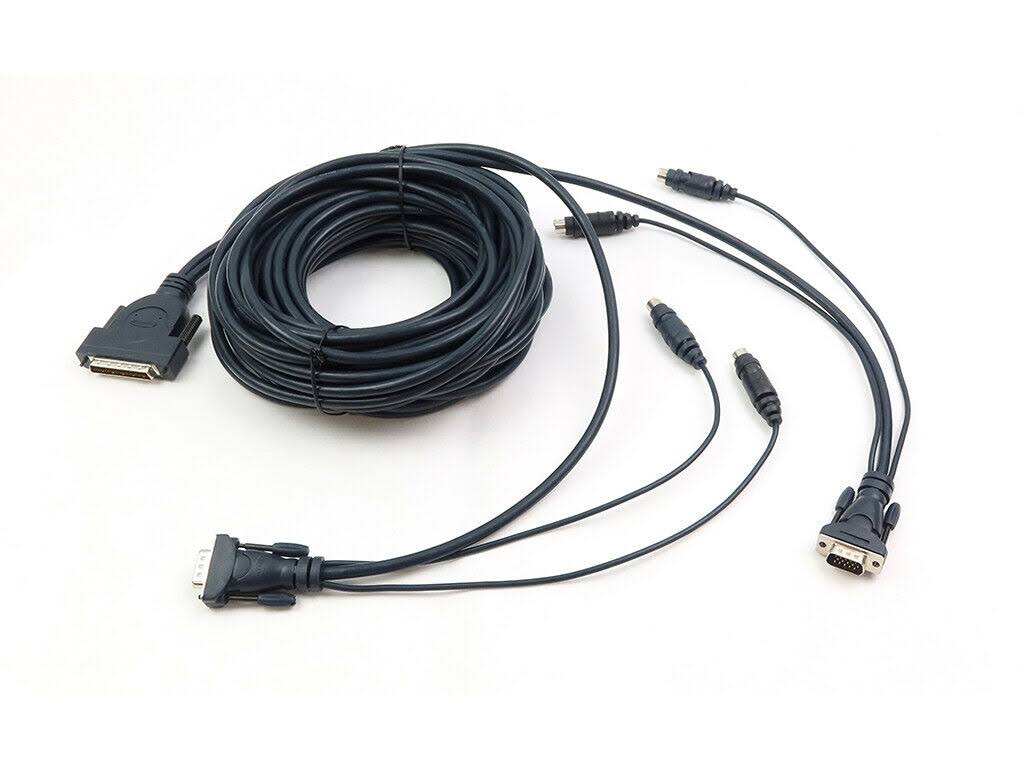 Dual-Port Keyboard VGA Mouse KVM 25ft Cable A10178
