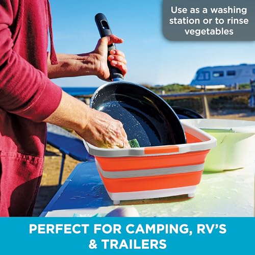 Large BBQ Collapsible Cutting Board and Grill Caddy Tub with Colander & Lid U7680