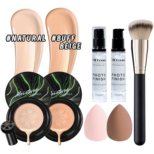 Makeup Kit with CC Cream Foundation Eyeshadow Primer Concealer Lip Gloss Eyeliner Pencil Mascara Makeup Brush & Sponges W812