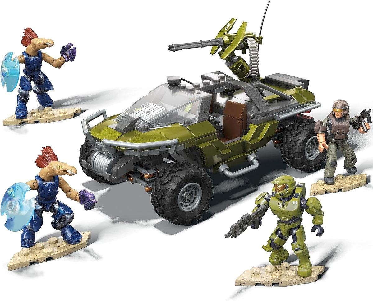Mega Construx Halo Warthog Rally Vehicle Construction Set with Master Chief Figure P633