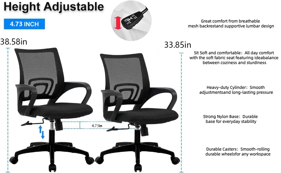 Blue Adjustable Ergonomic Mesh Office Chair Y76612