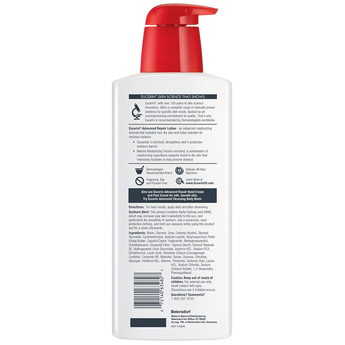 Unscented Body Lotion with Ceramides, 16.9 Fl Oz U513
