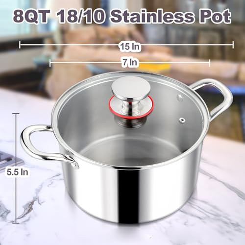 12QT 18/10 Stainless Steel Stock Pot with Lid I568095
