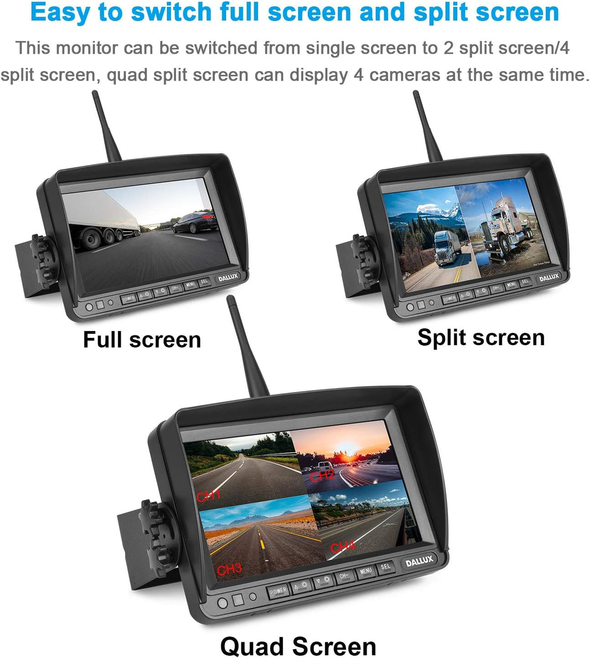 Digital Wireless Backup Camera with 7 inch DVR Monitor F406994