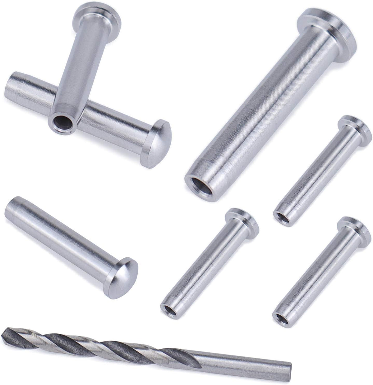 40Pack 1/8 Stemball Swage Dead End Invisible Cable Railing Kit Hardware Terminal Round Head T316 Stainless Steel J4704