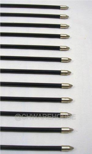 Fiberglass Target Practice Arrows with Nocks and Fletches, 61cm 1/2 Dozen B2978