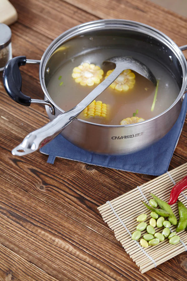 Stainless-Steel Casserole Pot with Glass Lid 22cm J26977