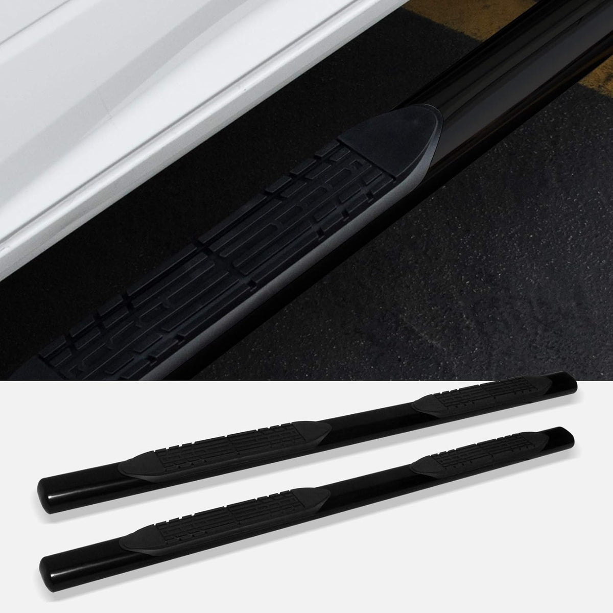 4" Oval Side Step Nerf Bars Black Z2580