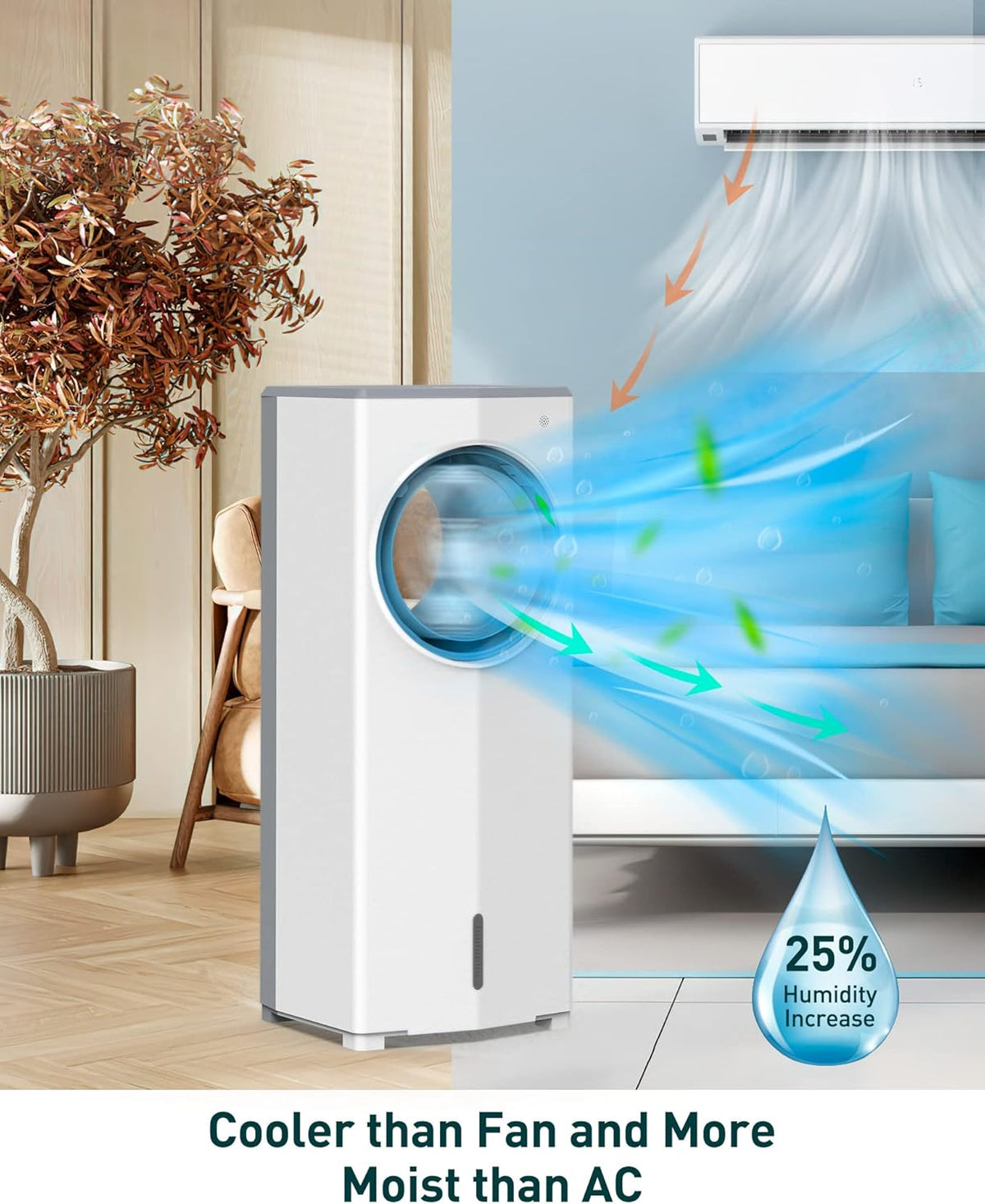 3-in-1 Portable Evaporative Air Cooler Fan with Remote Control U479