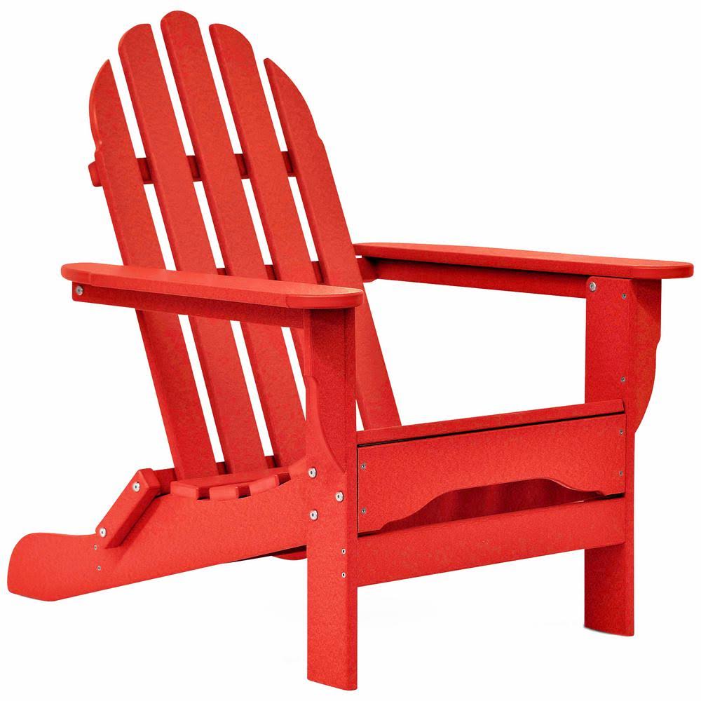 Bright Red Plastic Adirondack Chair I8718