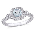 10kt White Gold Square Halo Ring C4219