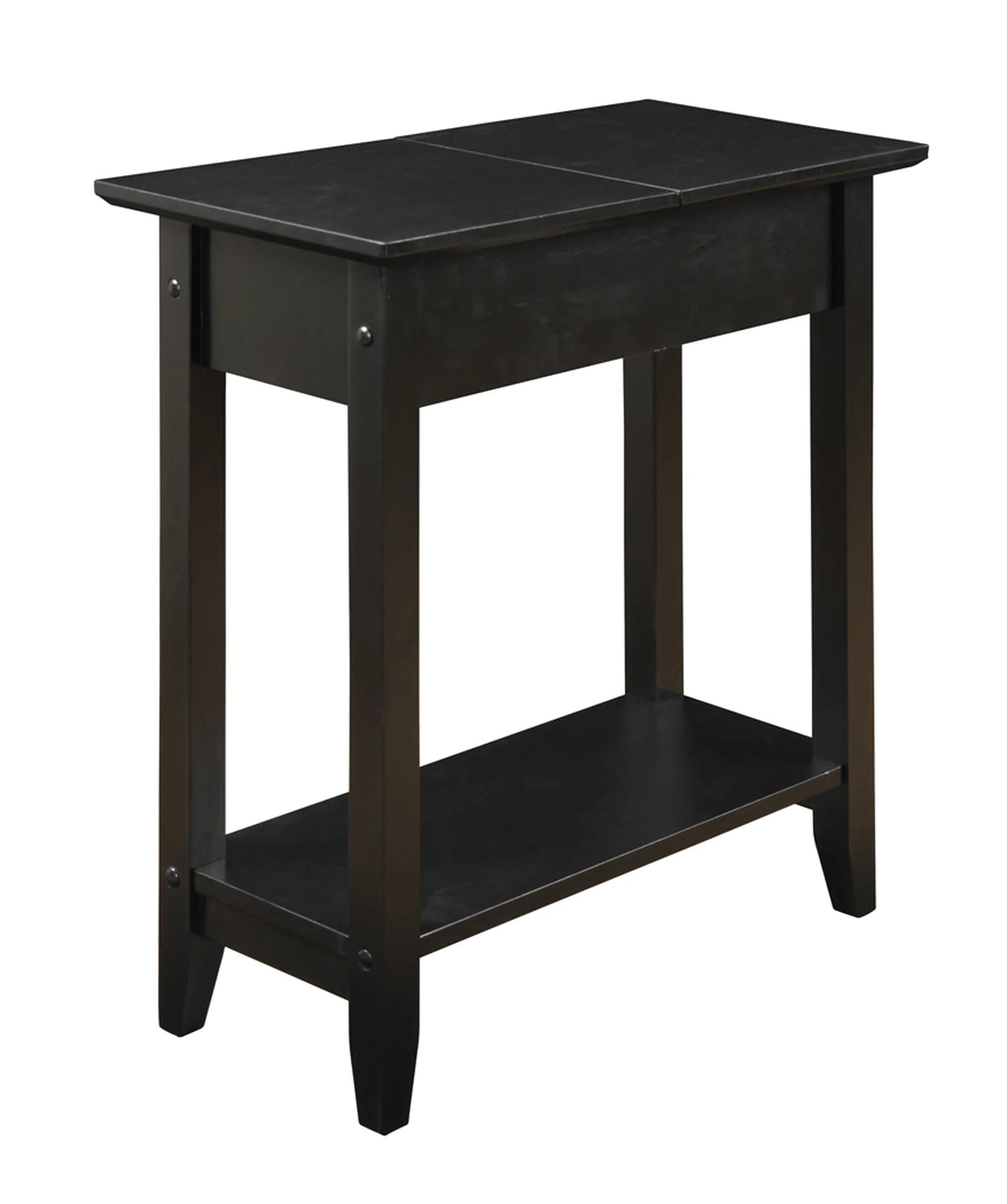 Black Flip Top End Table with Shelf A1634