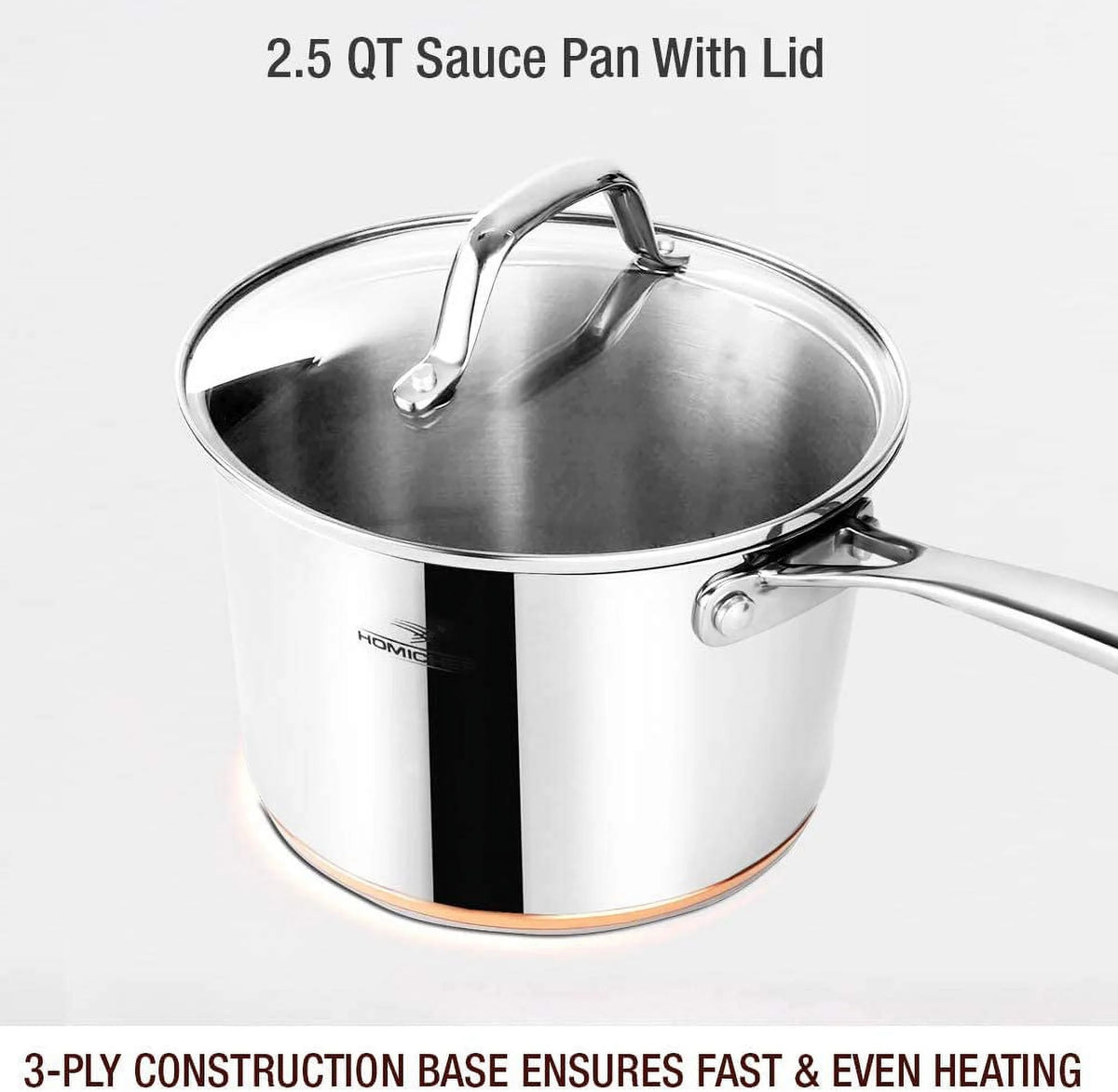 10-Piece Nickel Free Stainless Steel Cookware Set S225