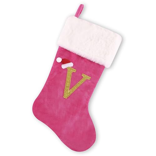 Pink Faux Velvet Stocking X4805