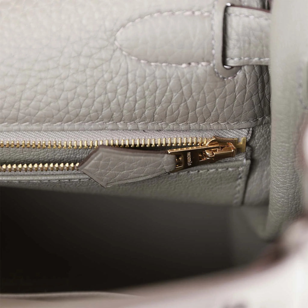 Kelly Retourne 28 Gris Meyer Clemence Gold Hardware E362