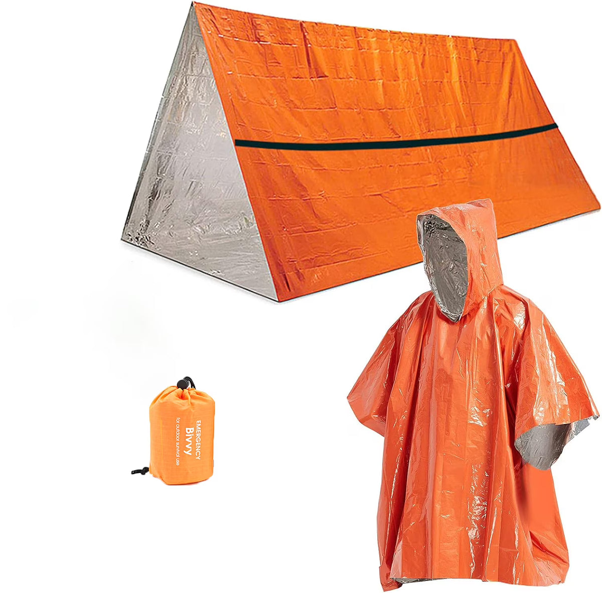 Thermal Poncho Raincoat with Sleeping Bag and Tent Shelter X8614