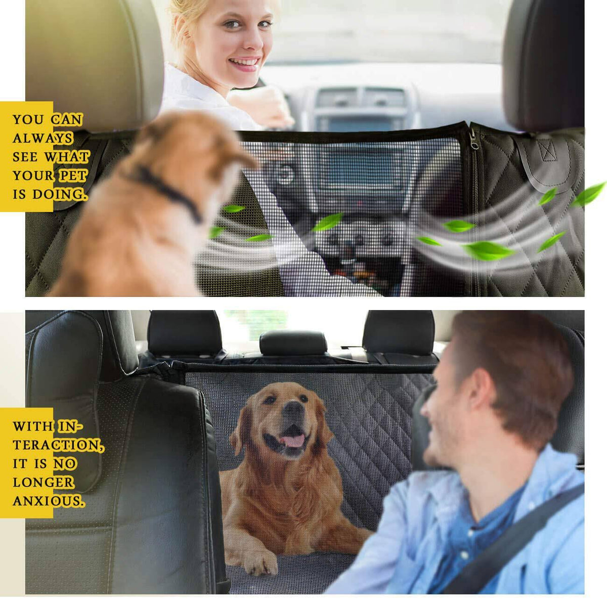 Waterproof Dog Car Seat Cover with Mesh Window U4828