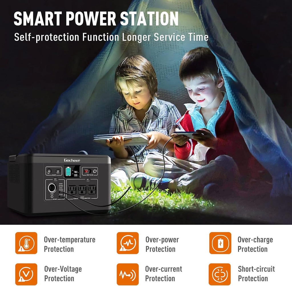 1000W Portable Power Station 962Wh 260000mAh Solar Generator with 3x110V AC Outlets Q3857