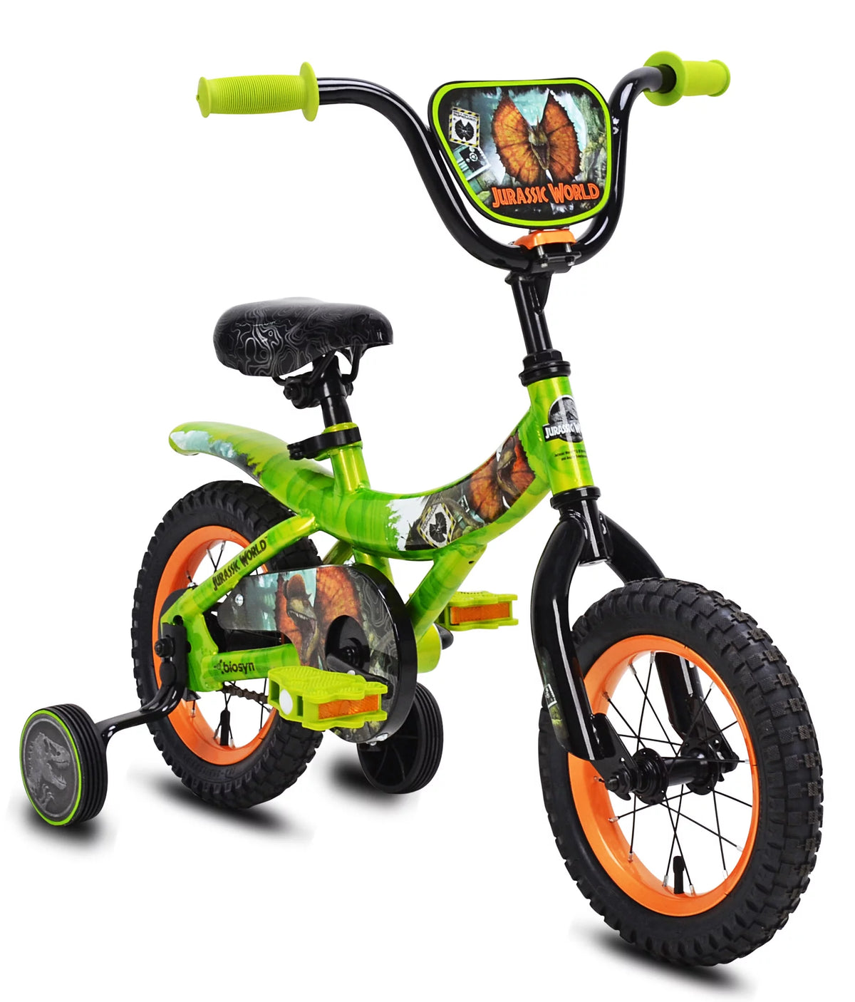Green and Orange 12-inch Boy's Bicycle with Training Wheel Z587