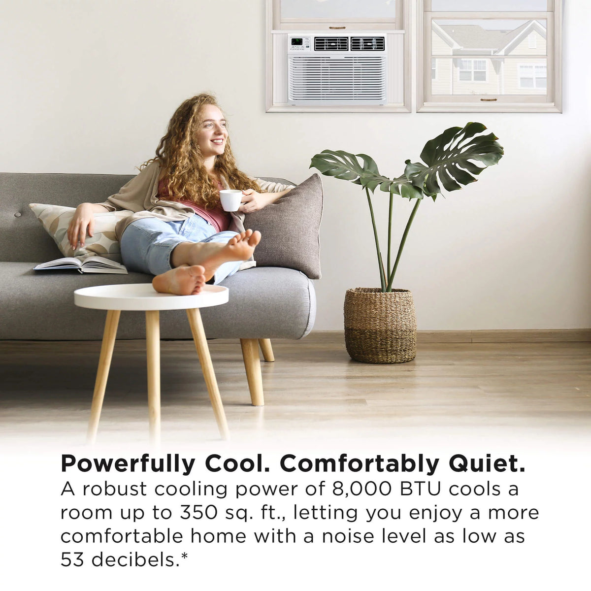 8000 BTU Smart Window Air Conditioner with Remote White I908918