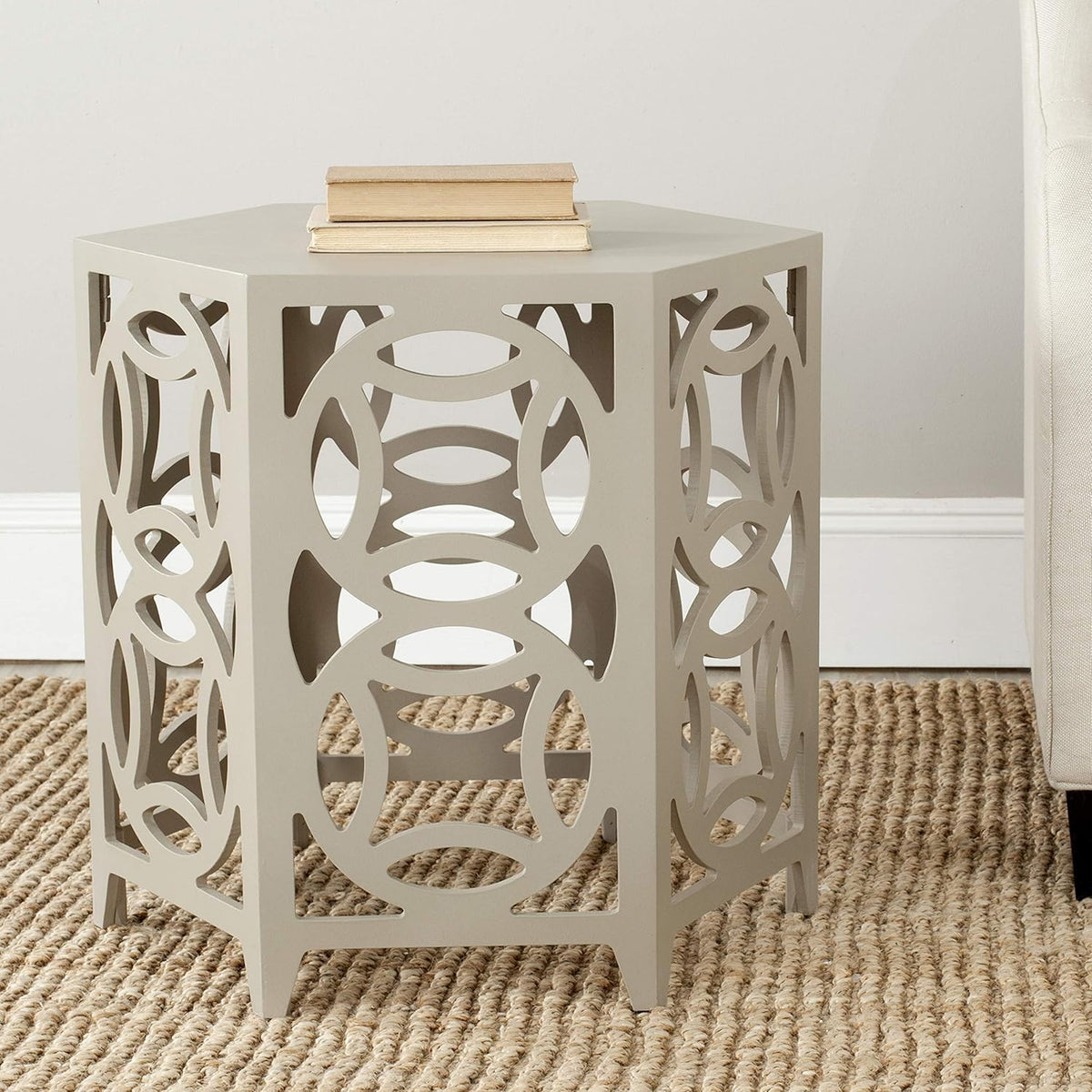 Pearl Blue Grey Side Table Q209771