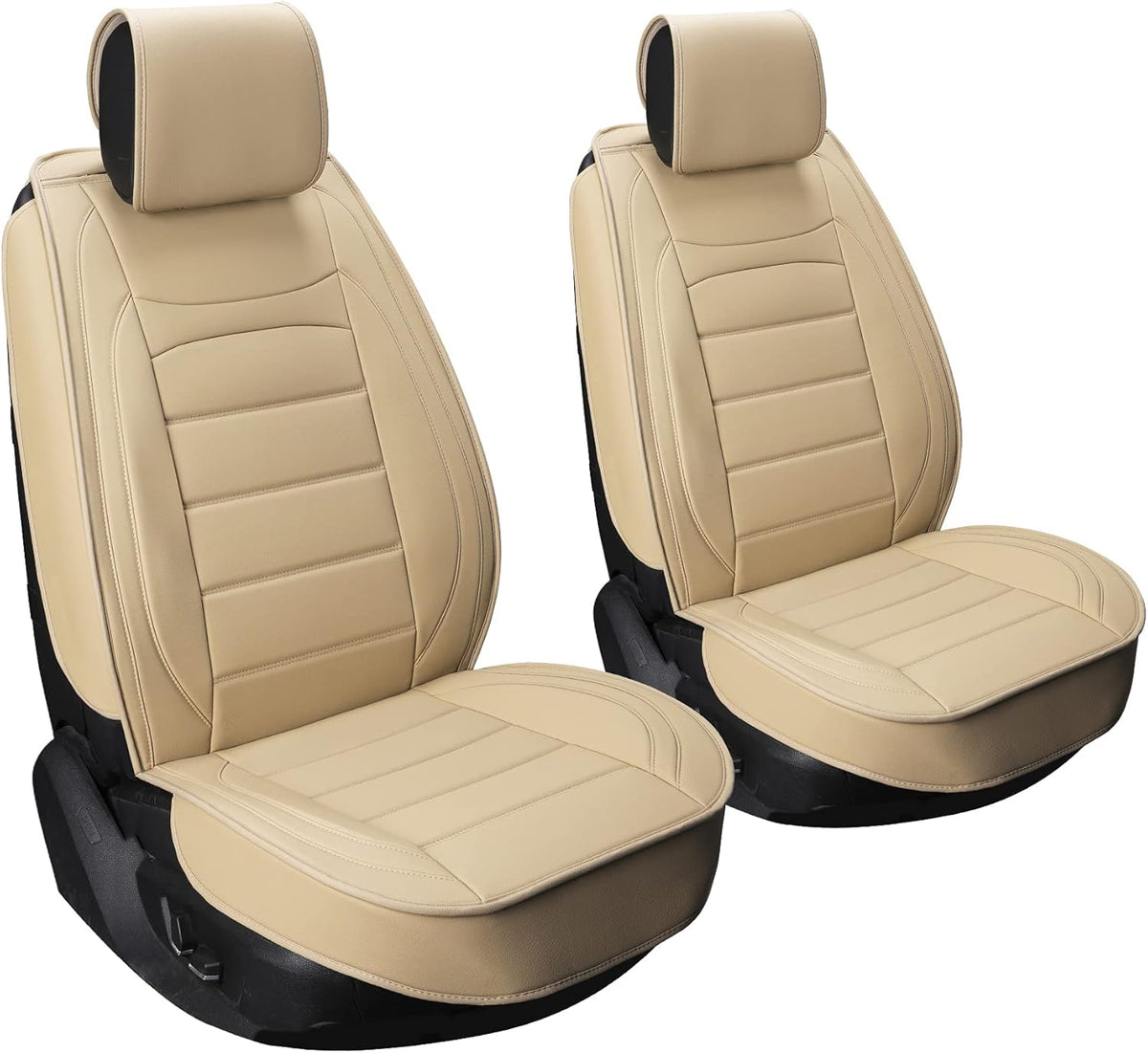 Black Waterproof Leatherette Full Set Car Seat Covers E127068