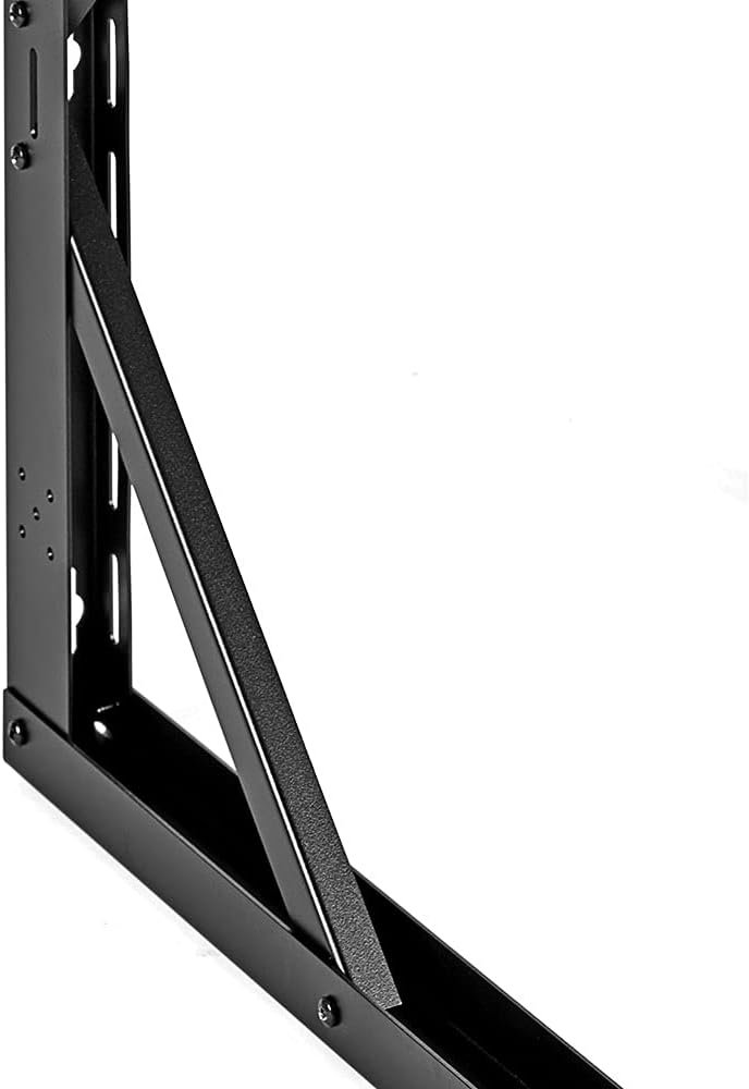 Black Steel 9U Wall-Mount Open Frame Network Equipment Rack J196740