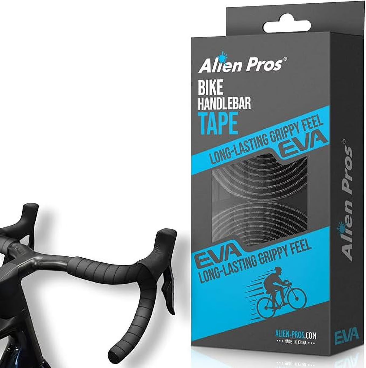 Bike Handlebar Tape EVA Set of 2 Black Red White Blue Pink Green D8634