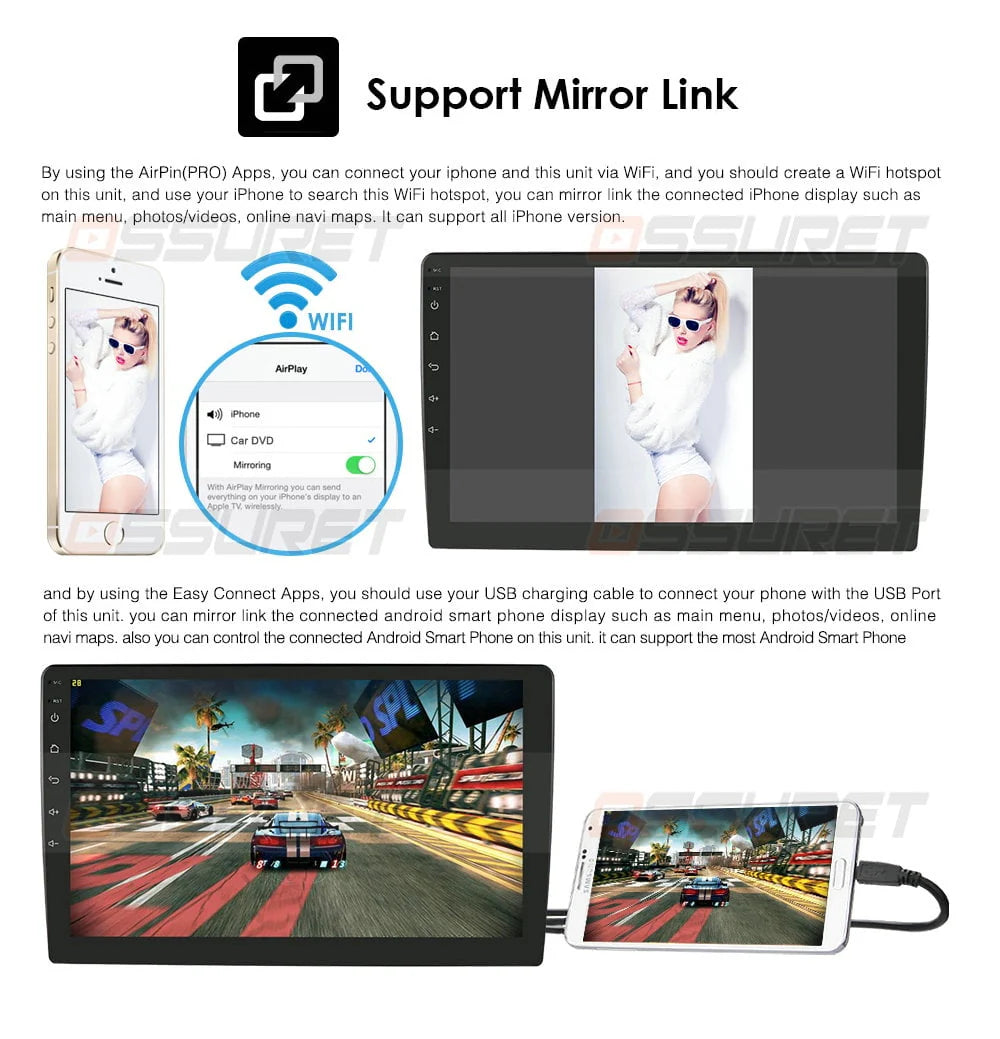 9 Touch Screen 2+32GB GPS Navigation Android 12 Car Stereo Radio W424